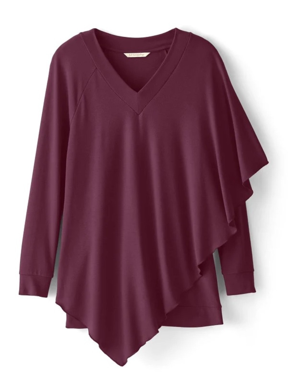 Soft Surroundings Asymmetric V-Neck Tunic in Plum